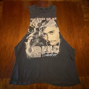 2PAC Shakur All Eyez On Me Bravado Cutoff Muscle Tank Top Shirt Black